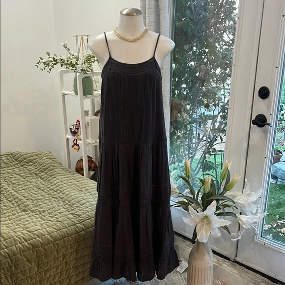 lucky brand black dress Lucky Brand Henley Dress - Jet Black